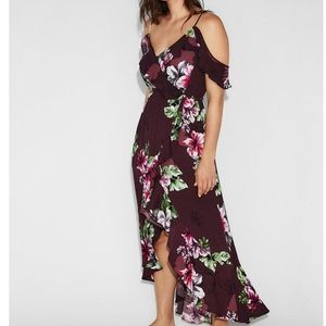 Express Cold Shoulder High Low Maxi Dress